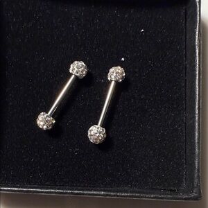 Dazzling Silver Crystal Stud Earrings